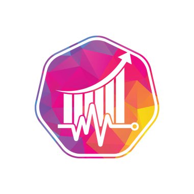 Mali nabız logosu. Kalp atışı finans logo tasarımı ikonu. istatistik titreşim logo tasarım şablonu.