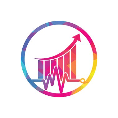 Mali nabız logosu. Kalp atışı finans logo tasarımı ikonu. istatistik titreşim logo tasarım şablonu.