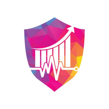 Mali nabız logosu. Kalp atışı finans logo tasarımı ikonu. istatistik titreşim logo tasarım şablonu.