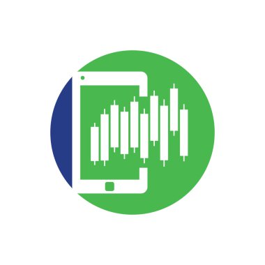 Telefon istatistikleri logo tasarım şablonu. Mobil finans logo tasarım vektörü.