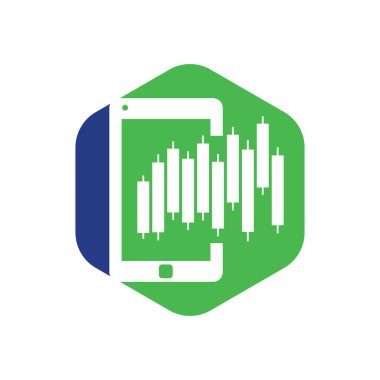 Telefon istatistikleri logo tasarım şablonu. Mobil finans logo tasarım vektörü.