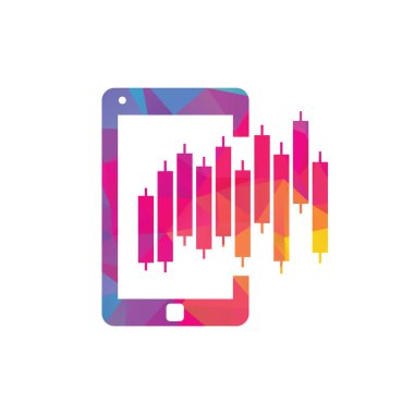 Telefon istatistikleri logo tasarım şablonu. Mobil finans logo tasarım vektörü.