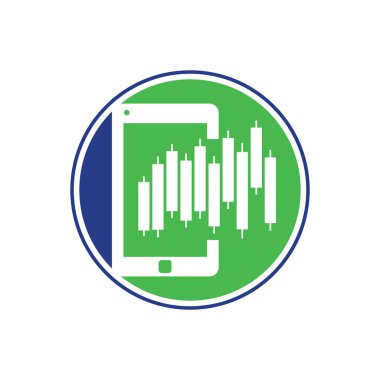 Telefon istatistikleri logo tasarım şablonu. Mobil finans logo tasarım vektörü.