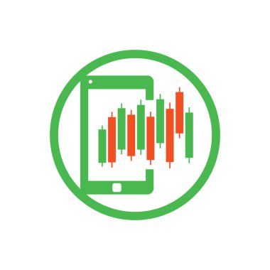 Telefon istatistikleri logo tasarım şablonu. Mobil finans logo tasarım vektörü.