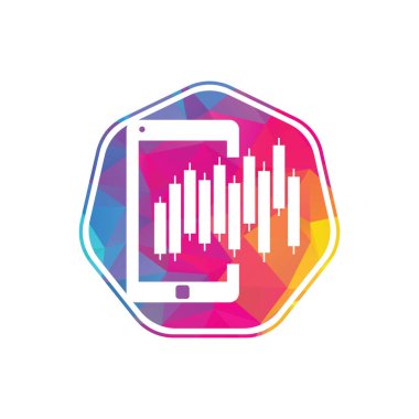 Telefon istatistikleri logo tasarım şablonu. Mobil finans logo tasarım vektörü.