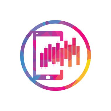 Telefon istatistikleri logo tasarım şablonu. Mobil finans logo tasarım vektörü.