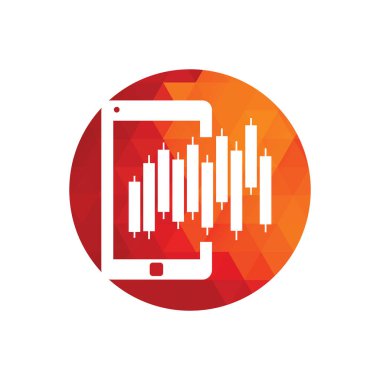 Telefon istatistikleri logo tasarım şablonu. Mobil finans logo tasarım vektörü.