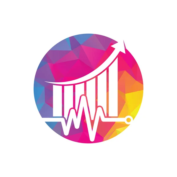 Mali Nabız Logosu Kalp Atışı Finans Logo Tasarımı Ikonu Istatistik — Stok Vektör