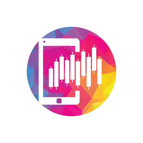 Phone Stats Logo Design Template Mobile Finance Logo Icon Design — Stock Vector