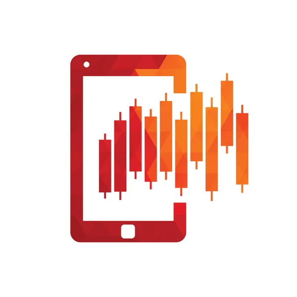Phone Stats Logo Design Template Mobile Finance Logo Icon Design — Stock Vector