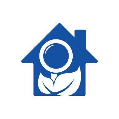 Yaprak ev şekli konsept vektör logo şablonu. Doğa Bulucu logosu konsept vektörü, Yaprak Bulucu logosu tasarladı