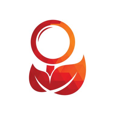 Doğa arama vektör şablonu. Doğa Bulucu logosu konsept vektörü, Yaprak Bulucu logosu tasarladı