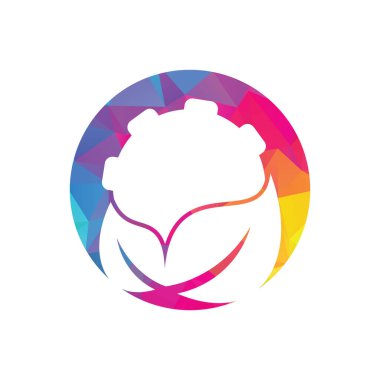 Vites ve yaprak kombinasyon vektörü. Tamirci ve ekolojik sembol veya simge.