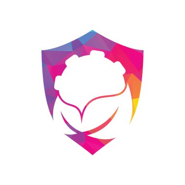 Vites ve yaprak kombinasyon vektörü. Tamirci ve ekolojik sembol veya simge.