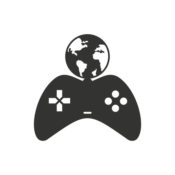 Game Globe Logotyp Ikon Design Online Gamer World Logo Globe — Stock vektor