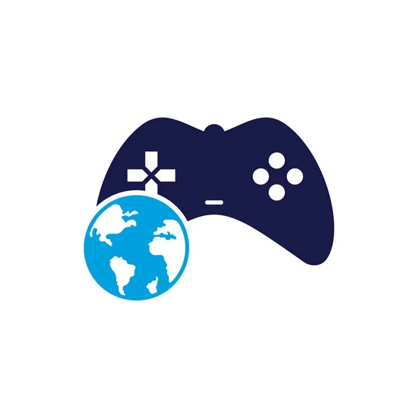 Game Globe Logotyp Ikon Design Online Gamer World Logo Globe — Stock vektor