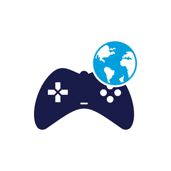 Game Globe Logo Icon Design Online Gamer World Logo Globe — Stock Vector