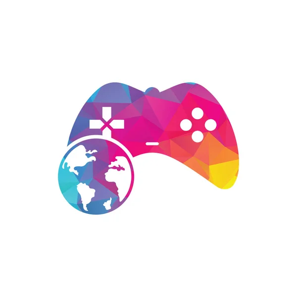 Game Globe Logo Icon Design Inglês Logotipo Online Gamer World —  Vetores de Stock