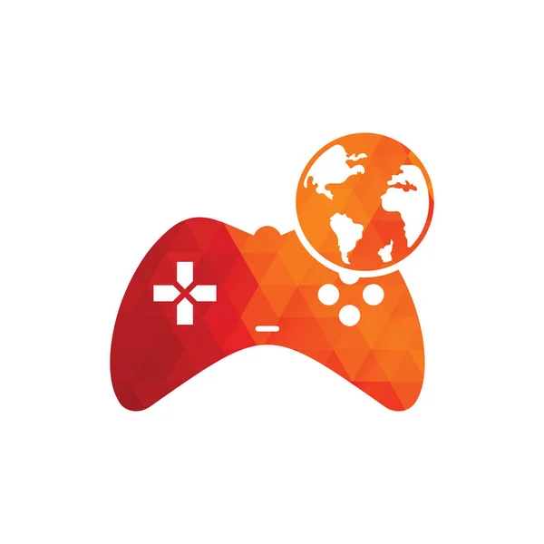 Game Globe Logo Icon Design Online Gamer World Logo Globus — Stockvektor