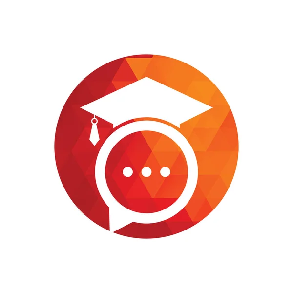 教育谈话载体标志设计 带聊天泡泡图标设计的毕业帽 — 图库矢量图片