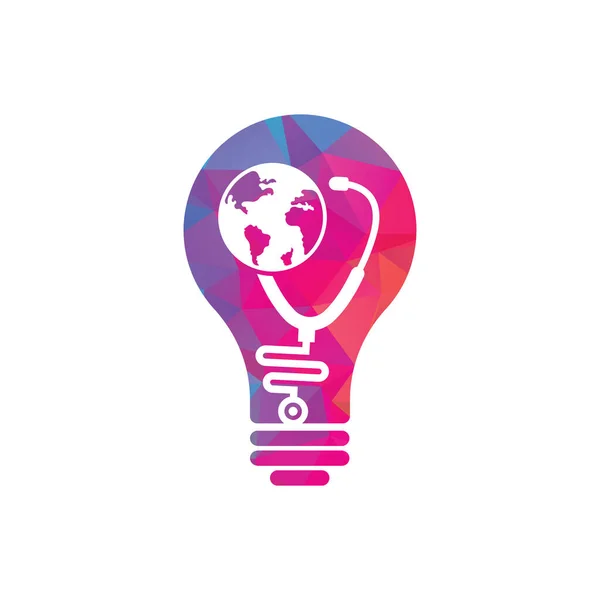 Вектор Дизайну Логотипу Лампочки Стовпчиків Формі Логотипу Всесвітній Дизайн Медичного — стоковий вектор