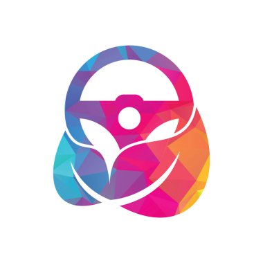 Eko direksiyon vektör logosu tasarımı. Direksiyon ve eko sembolü veya simgesi.