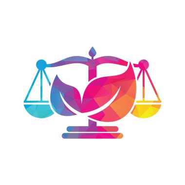 Doğa Hukuk Firması Logosu tasarım şablonu. Yeşil Ölçek logo kavramı.