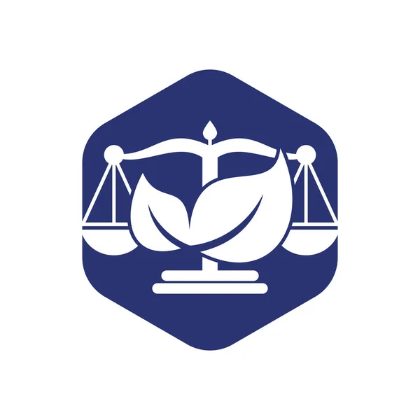Nature Law Firm Plantilla Diseño Logotipo Concepto Logo Green Scales — Vector de stock
