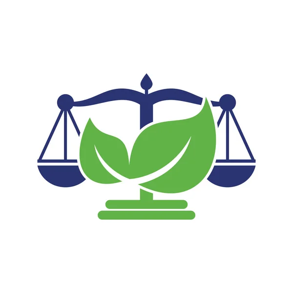 Nature Law Firm Logo Design Vorlage Green Scales Logo Konzept — Stockvektor