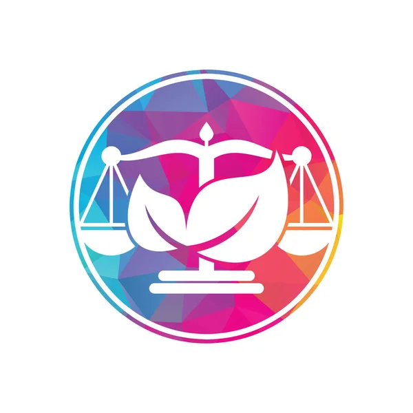 Nature Law Firm Plantilla Diseño Logotipo Concepto Logo Green Scales — Archivo Imágenes Vectoriales