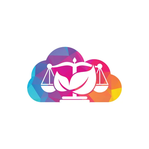 自然法事務所の雲形のコンセプトロゴデザインテンプレート グリーンスケールロゴのコンセプト — ストックベクタ