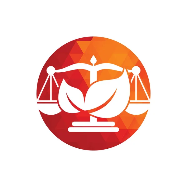 Doğa Hukuk Firması Logosu Tasarım Şablonu Yeşil Ölçek Logo Kavramı — Stok Vektör