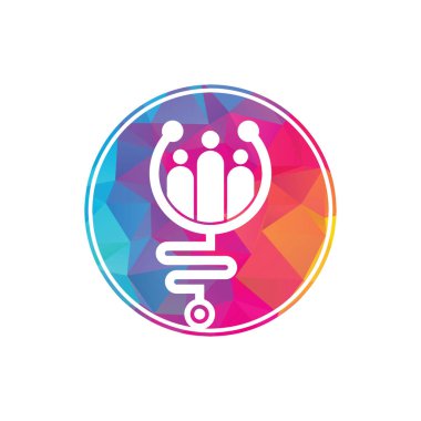 Aile Sağlık Logosu Şablon Tasarım Vektörü. Stetoskop İnsanların logo tasarım ikonu vektörü.