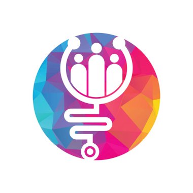 Aile Sağlık Logosu Şablon Tasarım Vektörü. Stetoskop İnsanların logo tasarım ikonu vektörü.