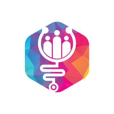 Aile Sağlık Logosu Şablon Tasarım Vektörü. Stetoskop İnsanların logo tasarım ikonu vektörü.