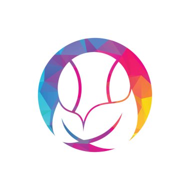 Tenis yaprağı vektör logosu tasarımı. Oyun ve ekolojik sembol ya da ikon. Eşsiz top ve organik logot tasarım şablonu.