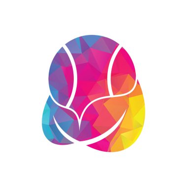 Tenis yaprağı vektör logosu tasarımı. Oyun ve ekolojik sembol ya da ikon. Eşsiz top ve organik logot tasarım şablonu.