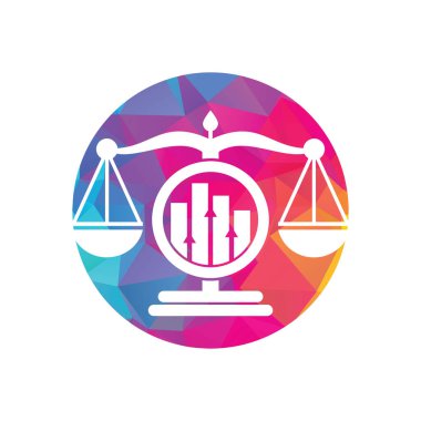 Adalet logosu vektör şablonu. Grafik logo tasarımı kavramına sahip yaratıcı hukuk firması.