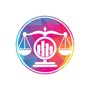 Justice finance logo vector template. Creative Law Firm with graph logo design concept.