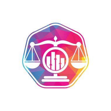 Justice finance logo vector template. Creative Law Firm with graph logo design concept.
