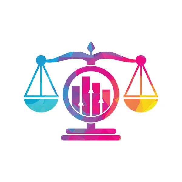 Justice Finance Logo Vector Template Creative Law Firm Graph Logo — Archivo Imágenes Vectoriales