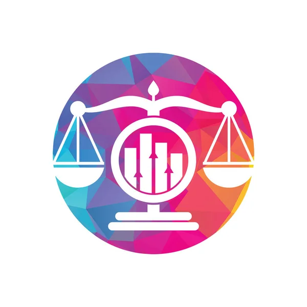 Justice Finance Logo Vector Template Creative Law Firm Graph Logo — Archivo Imágenes Vectoriales