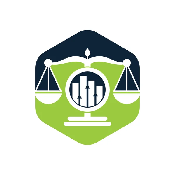 Justice Finance Logo Vector Template Creative Law Firm Graph Logo —  Vetores de Stock