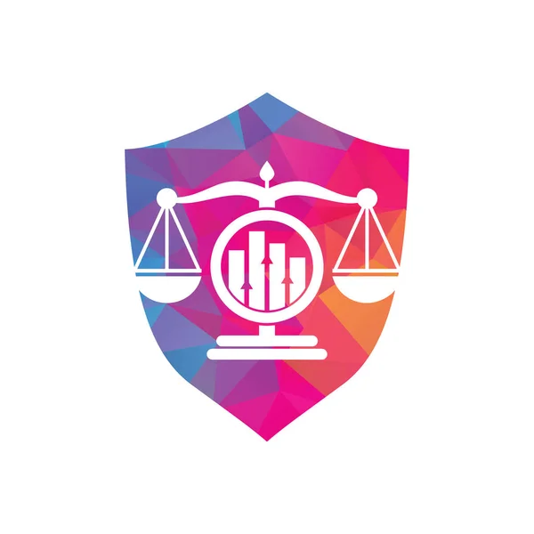Justice Finance Logo Vector Template Creative Law Firm Graph Logo — Stock Vector