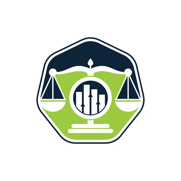 Justice Finance Logo Vector Template Creative Law Firm Graph Logo —  Vetores de Stock