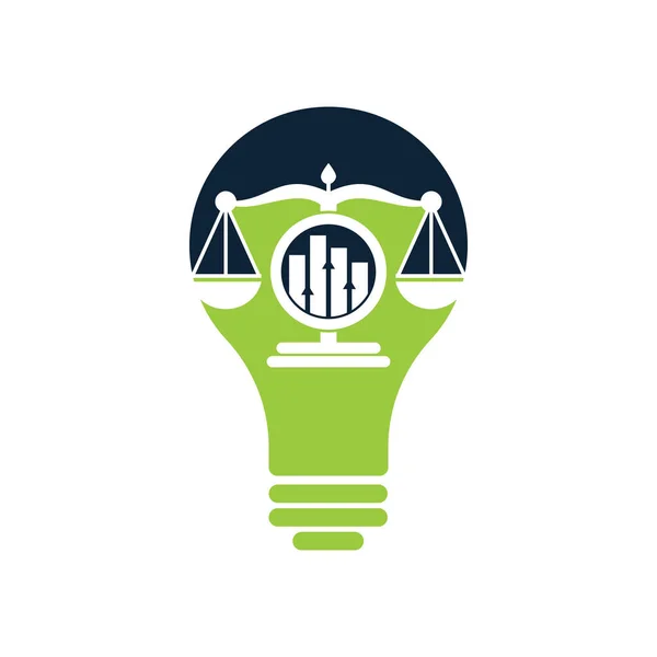 Justice Finance Bulb Shape Concept Logo Vector Template Creative Law — Archivo Imágenes Vectoriales