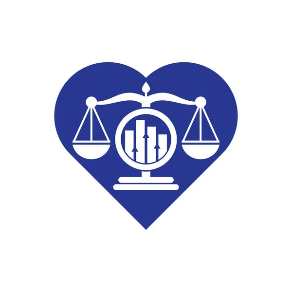 Justice Finance Heart Shape Concept Logo Vector Template Creative Law — Stockvektor