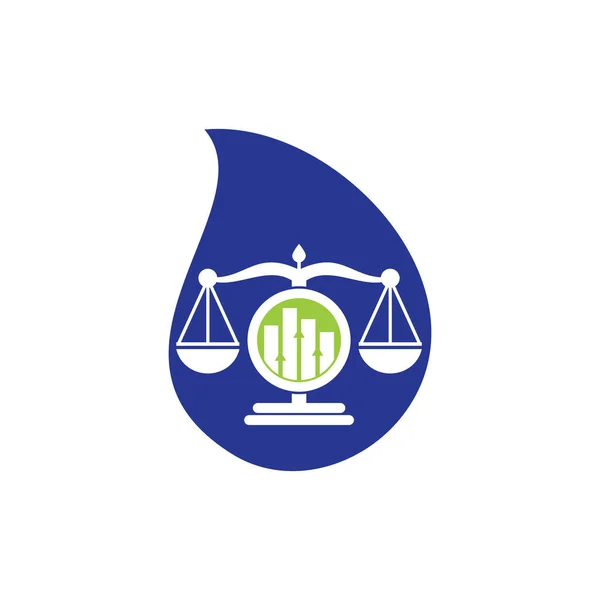 Justice Finance Drop Shape Concept Logo Vector Template Creative Law — Stock Vector
