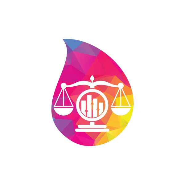 Justice Finance Drop Shape Concept Logo Vector Template Creative Law — Vettoriale Stock