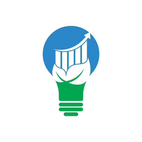 Finance Blattlampe Form Konzept Logo Vorlage Natur Statistiken Logo Symbol — Stockvektor